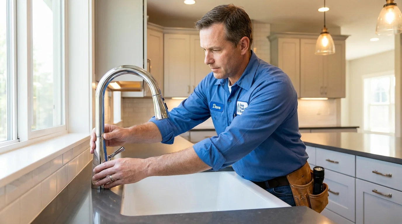 Kitchen faucet installation by Johns Plumbing LLC in Portland